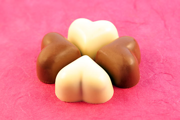 Image showing Four sweet hearts