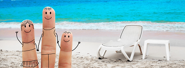 Image showing Happy family on the beach