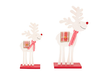 Image showing Two reindeers over white background