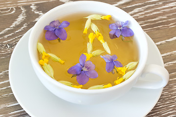 Image showing Cough tea with violet and cowslip