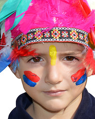 Image showing Cute kid dressed as Injun