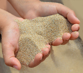 Image showing Heart from sand