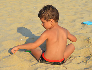 Image showing Kid on the beach