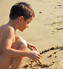 Image showing Drawing in the sand