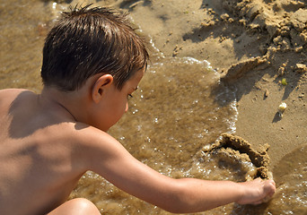 Image showing Drawing in the sand