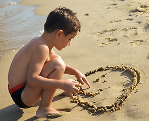 Image showing Drawing in the sand