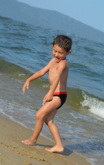 Image showing Boy on the beach