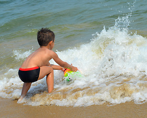 Image showing Boy on the beach