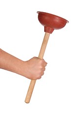 Image showing Hand with Plunger