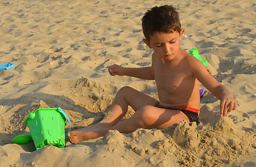 Image showing Kid on the beach