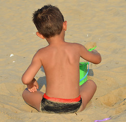 Image showing Kid on the beach