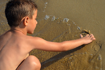 Image showing Drawing in the sand