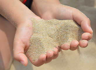 Image showing Heart from sand