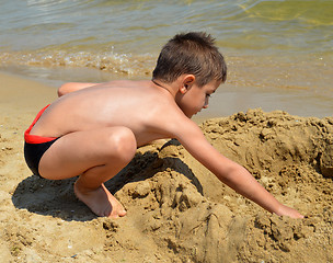 Image showing Boy on the beach