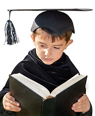 Image showing Cute kid graduate with graduation cap