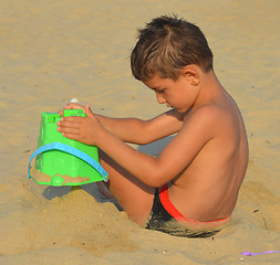 Image showing Kid on the beach