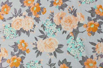 Image showing Background with fabric flowers