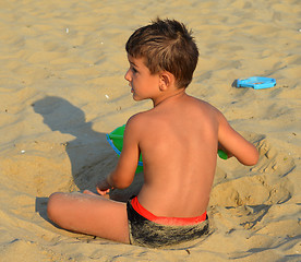 Image showing Kid on the beach