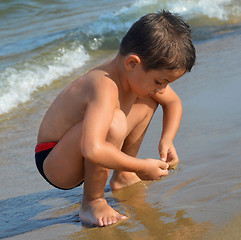 Image showing Boy on the beach