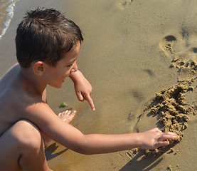 Image showing Drawing in the sand