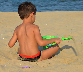 Image showing Kid on the beach