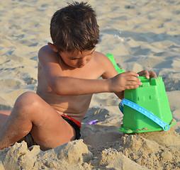 Image showing Kid on the beach