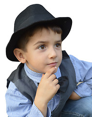 Image showing Thoughtful child