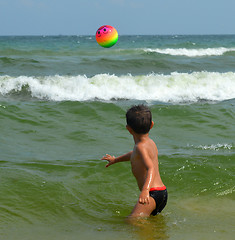 Image showing Boy on the beach