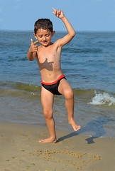 Image showing Boy on the beach