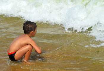 Image showing Boy on the beach