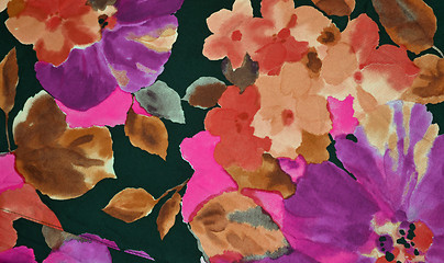 Image showing Background with fabric flowers