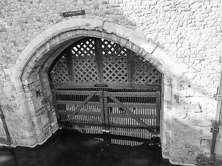 Image showing Black and white Tower of London