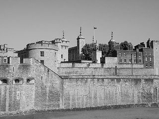 Image showing Black and white Tower of London