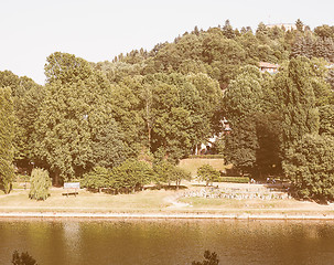 Image showing Retro looking River Po in Turin