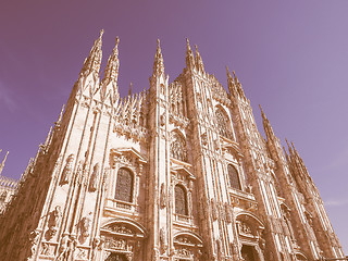 Image showing Retro looking Milan Cathedral
