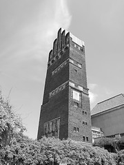 Image showing Black and white Wedding Tower in Darmstadt