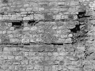 Image showing Black and white Roman Wall in London