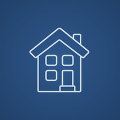 Image showing Two storey detached house line icon.