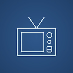 Image showing Retro television line icon.