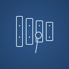 Image showing Xylophone with mallet line icon.