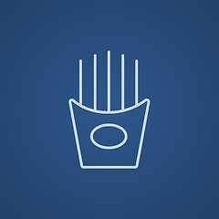 Image showing French fries line icon.