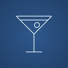 Image showing Cocktail glass line icon.