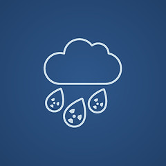 Image showing Radioactive cloud and rain line icon.