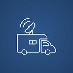 Image showing Broadcasting van  line icon.