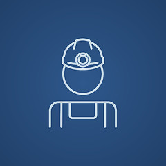 Image showing Coal miner line icon.