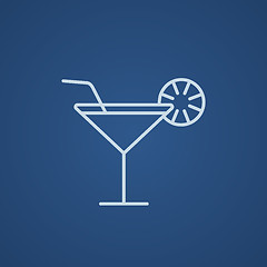 Image showing Cocktail glass line icon.