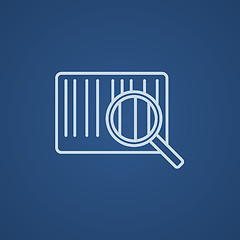 Image showing Magnifying glass and barcode line icon.