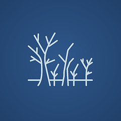 Image showing Tree with bare branches line icon.