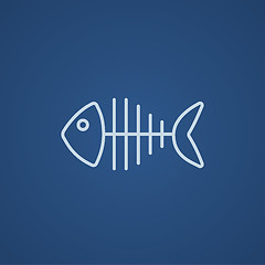 Image showing Fish skeleton line icon.