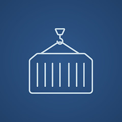 Image showing Cargo container line icon.